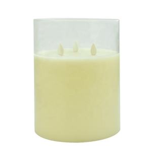 Le pilier de cire parfumée en verre à mèche noire 3D de grande taille de 15cm de diamètre a mené des bougies pour la décoration - Product Image 4