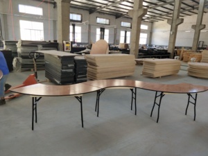 Wood <strong>Square</strong> Folding Banquet Arch <strong>Table</strong> for Wedding Events Party <strong>Kitchen</strong> for Rental - Product Image 3