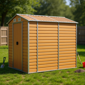 Caseta de Jardín de Acero Galvanizado Marrón Claro, Solución de Almacenamiento Grande, Almacenamiento Exterior de Calidad Premium - Product Image 2