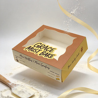 Boîte d'emballage pour mini-gaufres avec logo personnalisé, fenêtre transparente en PVC, carton de boulangerie en papier pour gâteaux, biscuits, pâtisseries