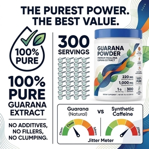 Poudre d'extrait de <span class=keywords><strong>Guarana</strong></span> 220 mg de caféine naturelle et 1000 mg de <span class=keywords><strong>Guarana</strong></span> pur par portion pour une énergie propre, une <span class=keywords><strong>concentration</strong></span> maximale et des performances optimales - Product Image 2