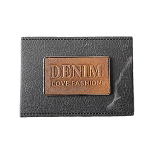 Etiqueta de Cuero Rectangular Personalizada con Logotipo de Lujo, Cosida, para <span class=keywords><strong>Jeans</strong></span> Marrones, Etiqueta de Cuero PU con Logotipo 3D en Relieve para <span class=keywords><strong>Jeans</strong></span>/Sombreros - Product Image 3
