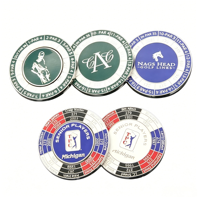 Nouveau design 2026 – Marqueur de balle de golf personnalisé en métal émaillé cloisonné, aimanté, avec fonction pop-out, pour jetons de poker