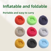 Nouveau fauteuil gonflable moderne et minimaliste en PVC, pour l'extérieur/l'intérieur, canapé simple floqué, tabouret gonflable pliable