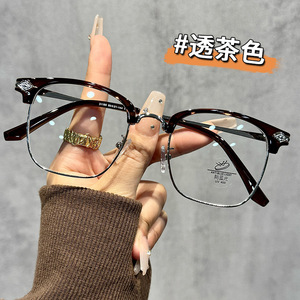 Lunettes optiques élégantes à demi-monture en métal TR, protection anti-lumière bleue pour femmes, 31165 - Product Image 5