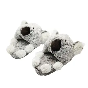 1749 pabrik grosir sandal beruang Koala mainan mewah Australia sepatu kamar tidur baru hewan lembut bulu besar sandal binatang Koala