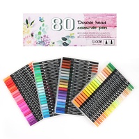 Ensemble de marqueurs artistiques à double pointe, à base d'eau, non toxiques, lavables, pour enfants et adultes, dessin, croquis, fournitures artistiques