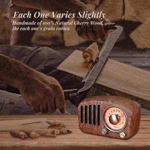R919 Receptor de radio retro clásico portátil Mini madera FM SD MP3 Radio estéreo <span class=keywords><strong>Bluetooth</strong></span> altavoz AUX USB recargable radio - Product Image 6