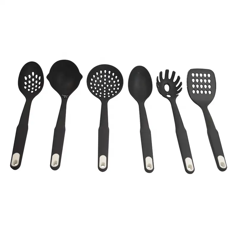 Conjunto de utensílios de cozinha de nylon, 6 peças de ferramentas para cozinha, molinete em nylon, sever espaguete, colher, concha