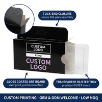 Carton pliable personnalisé noir à extrémité rabattable, emballage plat, pelliculage brillant, impression 4 couleurs, pour compléments pharmaceutiques, OEM ODM, directement de l'usine