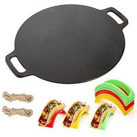 Wajan Crepes Besi Cor Pra-Bumbu Grosir Pabrik untuk Dosa Tawa, Kompatibel Gas & Induksi, Tahan Lama
