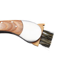 Couteau de Camping populaire pakka manche en bois couteau de poche pour les champignons avec brosse