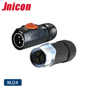 Jnicon MJ24 30A IP67 Waterproof 4 Pin Aviation Wire Connector Plug e soquete Conectores elétricos masculinos femininos