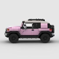 Compatible avec les petites pièces, voiture de course SUV rose Big G, MOC, jouets de construction éducatifs à assembler soi-même pour enfants, en plastique ABS