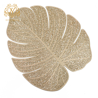 Nouveau dessous de plat/sets de table en PVC creux imitation feuilles de tortue pour la vente en gros, modèle C039