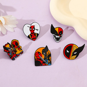 En gros, Broches et épingles de revers en alliage émaillé, motif personnage <span class=keywords><strong>Marvel</strong></span> Deadpool, super-héros de dessin animé, accessoires de mode en métal - Product Image 6
