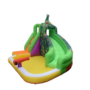 Children's Indoor Small Pool Indoor <strong>Climbing</strong> Trampoline Oxford Inflatable <strong>Balloon</strong> Castle Cartoon Peacock Naughty Castle Slide - Product Image 1