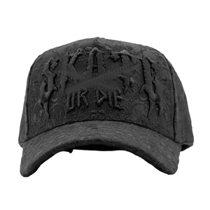 Gorra Barbas Hats X Rich the Kid Chrome Blackout Curved Middle Crown Sports Negra de 5 Paneles con Visera Curva para Hombre al por Mayor - Product Image 1