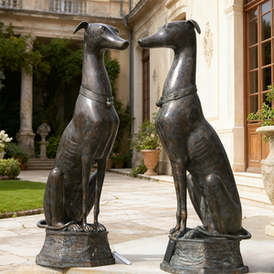 Statue <span class=keywords><strong>de</strong></span> chien Greyhound en bronze grandeur nature, moderne, moulée en 3D, couleur personnalisée, taille sur mesure, figurine d'art <span class=keywords><strong>de</strong></span> jardin extérieur, <span class=keywords><strong>cadeau</strong></span> <span class=keywords><strong>de</strong></span> collection - Product Image 1