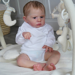 <span class=keywords><strong>60Cm</strong></span> <span class=keywords><strong>Reborn</strong></span> pas cher Silicone Bebe réel nouveau-né enfant en bas âge nouveau populaire Cameron en blanc 3D peau haute qualité Art poupée cadeau - Product Image 2