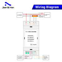 JSY-MK-229 100A AC DC Pengukur Energi RS485 Voltmeter Ammeter Listrik Din Rail Wattmeter Kwh Meter