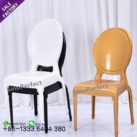 Chaise de mariage noire de lieu blanc de résine en plastique sans bras de dossier rond de bas prix à vendre