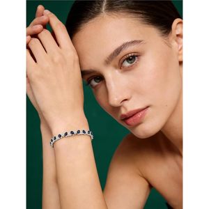 Tennis <b>Bracelet</b> 925 Sterling Silver Pear Cut Zircon Celtic Knot Adjustable For Women Gift - Product Image 2