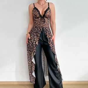 Camicia da <span class=keywords><strong>notte</strong></span> sexy in pizzo, rete trasparente con stampa leopardata, seducente abbigliamento da club e da <span class=keywords><strong>notte</strong></span> per donne, per <span class=keywords><strong>la</strong></span> <span class=keywords><strong>notte</strong></span> di nozze - Product Image 3