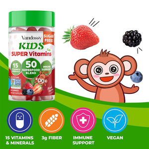 Custom Kids Gomas Multivitamínicas com Ferro Grande Degustação Vegetariana Não-OGM Suplemento Energético Bebidas 90 Gomas - Product Image 4