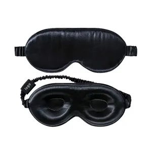 Masque pour les yeux 3D en soie pour extensions de cils, ensemble de masques de sommeil contour, 100% soie de mûrier, étiquette de logo personnalisée