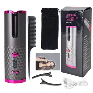 Electric Mini Spiral Wavy Curls Cordless Rechargeable Automatic Hair Curler Rotating Wireless Hair Curler Curling Iron