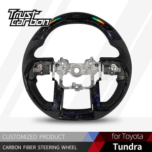 Volant LED en fibre de carbone forgée bleu personnalisé pour Toyota Tundra 2018-2026, <span class=keywords><strong>4Runner</strong></span>, Sequoia 9, Premi Aqua, Limited, SR5, <span class=keywords><strong>TRD</strong></span> <span class=keywords><strong>Pro</strong></span> - Product Image 2