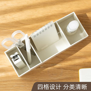 Sdlp Desktop Stationery Storage <b>Box</b> With Partitions White For Office Home Use - Product Image 3