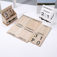 Calendrier de bureau en bois écologique perpétuel avec couleur et logo personnalisés - Cadeau promotionnel