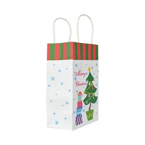 로고가 달린 맞춤형 선물 가방 크리스마스 종이 선물 가방 공장 도매 수량이 높고 가격이 낮습니다