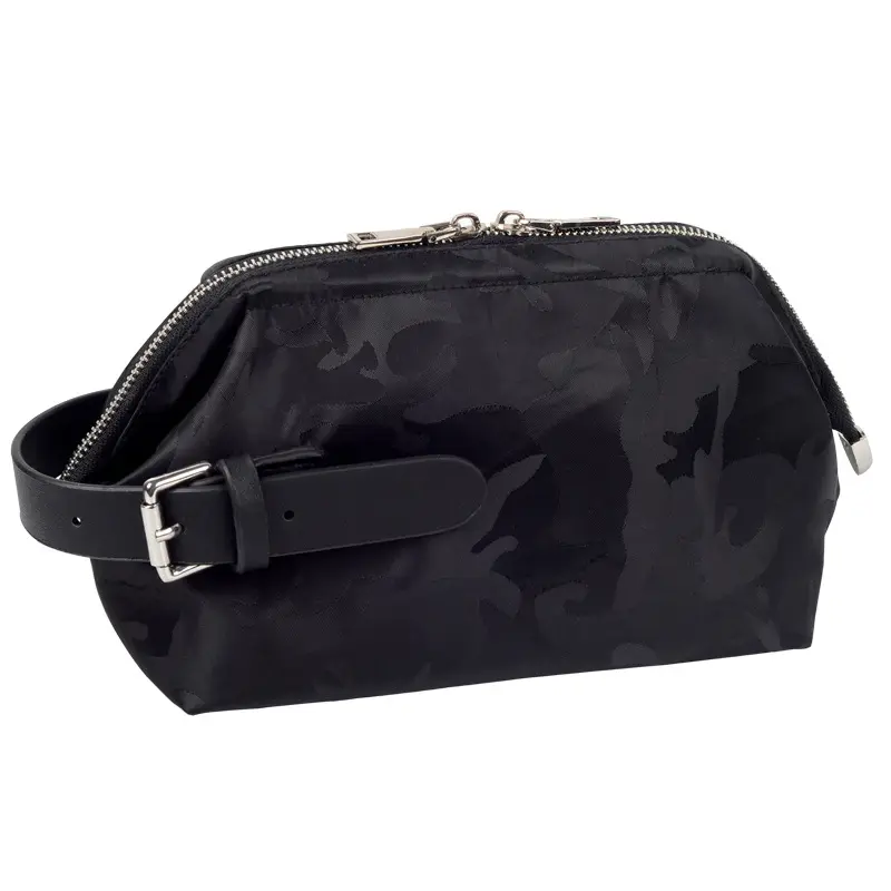 กระเป๋าเครื่องสำอางตาข่ายไนลอนสำหรับผู้หญิงกระเป๋าเครื่องสำอางมีซิปขนาดเล็กติดโลโก้ได้ตามต้องการ