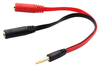 4-Poliger 3,5mm AUX Stecker auf 2x3,5mm Buchse Headset-Mikrofon & Stereo Y-Splitter-Kabel für PC Computer Y-Splitter Audio-Flachkabel