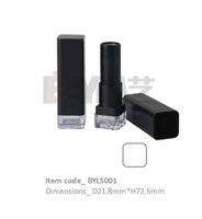 Nouveau tube de brillant à lèvres carré noir, base transparente, flacon vide pour gloss, personnalisable avec logo
