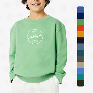 Pull-over en molleton de coton personnalisé pour enfants, filles et garçons, avec impression en relief et broderie personnalisée, coupe décontractée, vente en gros - Product Image 1