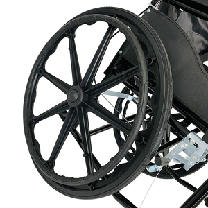Fauteuil roulant en acier de haute qualité, cadre imprimé, fauteuil de soins à domicile, siège de roue, fauteuil roulant manuel en acier inoxydable - Product Image 6