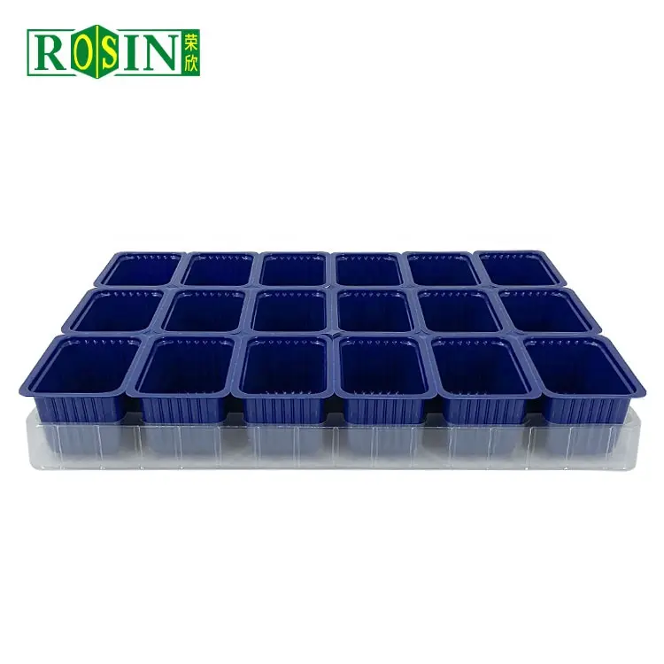 Hochwertige Grow Tray 18 Cell Kunststoff Landwirtschaft Saatgut Keimen Hydro ponic Tray Blue Nursery Tray Pflanzen