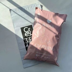 ซองไปรษณีย์โพลีเมลเลอร์ย่อยสลายได้ 100% พิมพ์โลโก้ได้ตามต้องการ สีชมพู - Product Image 1