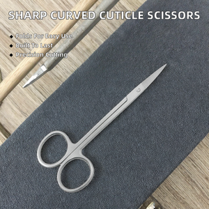 Ciseaux à manucure brodés personnalisés, professionnels, petits, en acier inoxydable, lames courbées, pliables, pour droitiers, durables, manuels - Product Image 2