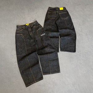 Pantalones Vaqueros de Mezclilla Japonesa Cruda de Alta Calidad, 100% Algodón, 14.5 Oz, Diseño Personalizado, Jeans Anchos y Acampanados para Hombre - Product Image 1