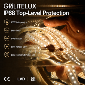 Flexible <b>LED</b> Tape 5050 RGB 60LEDs/m DC12V 14.4W 50mm Cut Color Changing IP68 Silicone Glue Filled for Architectural Profiles - Product Image 4