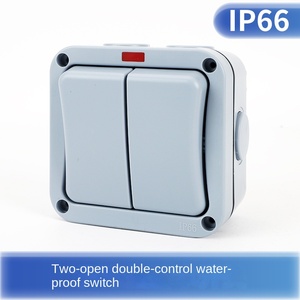 Prise murale britannique ignifuge, anti-poussière, étanche IP66, 1 GANG 2 VOIES 220V 16A/20A Gris - Product Image 5