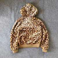 Fabricant de streetwear, vente en gros, sweat à capuche personnalisé à imprimé guépard, 380 GSM, sweat à capuche épais pour homme, sweat à capuche en molleton d'hiver