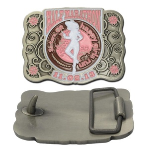 Medallas de recuerdo de maratón de diseño antiguo del fabricante Oneway, hebillas de cinturón de metal con logotipo personalizado, hebillas de cinturón occidentales personalizadas - Product Image 2