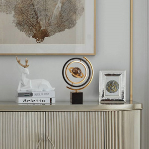 Modern Minimalist Globe <b>Ornament</b> Iron Circular Decorative For Living Room TV Cabinet Hotel Display - Product Image 2