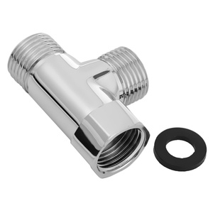 Chrome Plated Brass T Type Bathroom Accessories Bidet Water <b>Heater</b> <b>Valve</b> G1/2" Tee 3 Way Diverter Hose Pipe Fittings - Product Image 1